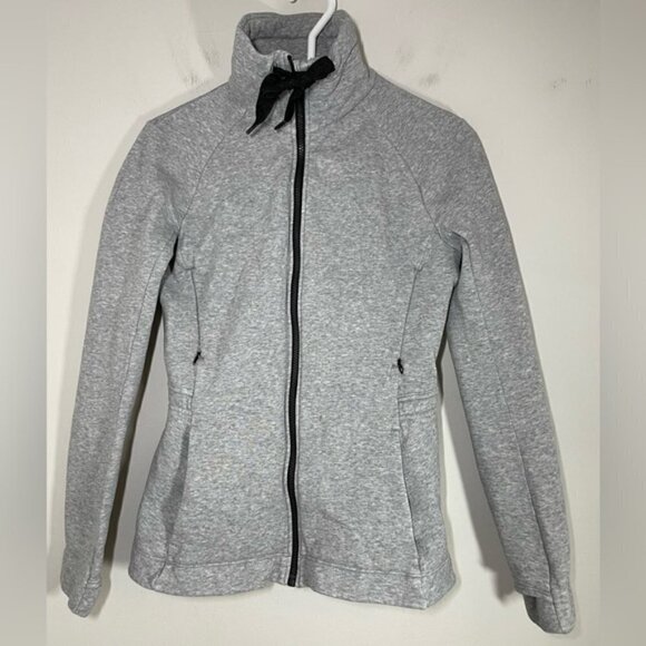 Lululemon &go Take-Off Fleece Jacket Heathered Medium Grey size 4 - Picture 6 of 10